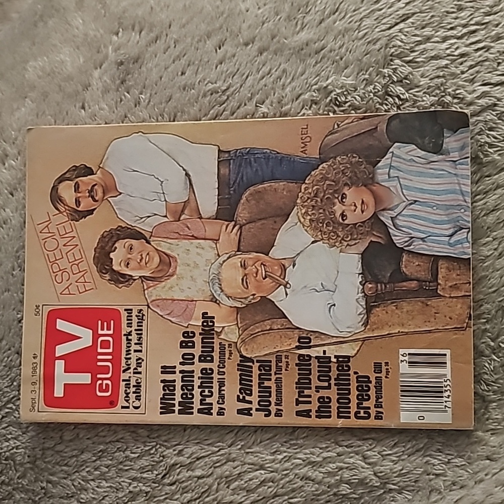 TV GUIDE SEPT 3-9 1983 ALL IN THE FAMILY ARCHIE BUNKER CENTRAL INDIANA EDITION